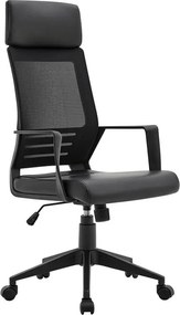 BF2500 Πολυθρόνα Γραφείου Διευθυντή Mesh Μαύρο - Pu Μαύρο   1τμχ