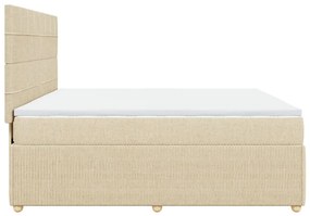 vidaXL Κρεβάτι Boxspring με Στρώμα Κρεμ 180x200 εκ. Υφασμάτινο