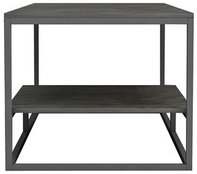 Τραπέζι σαλονιού Tondo pakoworld γκρι μαρμάρου-ανθρακί 120x60x50εκ - Μελαμίνη - 230-000004