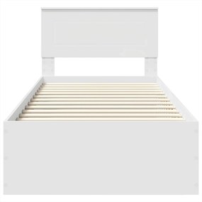 vidaXL Σκελετός Κρεβατιού Λευκό 75 x 190 cm Επεξεργασμένο ξύλο