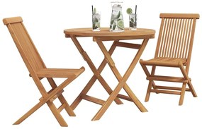 vidaXL Σετ Τραπεζαρίας Κήπου 2 pcs Καφέ Μασίφ ξύλο teak