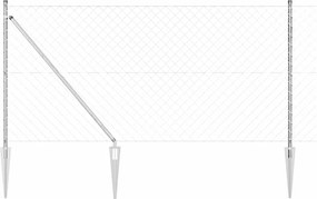 vidaXL Περίφραξη με Σπίθες 10 x 1,2 μ Γαλβανισμένος Χάλυβας Ασημί
