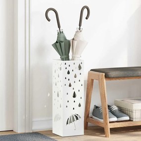 vidaXL Σχέδιο & βάση αποθήκευσης Λευκό 15.5 x 15.5 x 49 εκ Ατσάλι