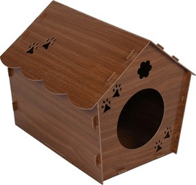 Wooden Cat House 199 Walnut