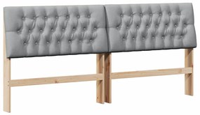 vidaXL Ταπετσαρισμένο κεφαλάρι Ανοιχτό γκρι 200 cm