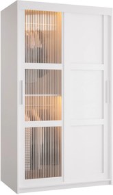 Ντουλάπα Flutes III 100 Συρόμενη-Λευκό