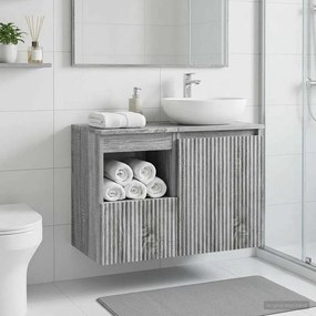 vidaXL Ντουλάπι Μπάνιου Γκρι Sonoma 30 x 35 x 50 εκ.