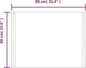 vidaXL Καθρέφτης Μπάνιου με LED 60x80 εκ.