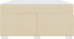 vidaXL Σκελετός Κρεβατιού με στρώμα Κρεμ 140 x 200 cm ύφασμα