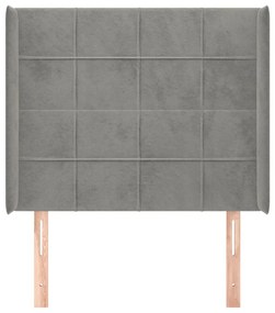 Κεφαλάρι με Πτερύγια Ανοιχτό Γκρι 83x16x118/128 εκ. Βελούδινο 3119610