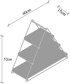 Ράφι Τοίχου Μαύρο / Καρυδιά HYACINTH 60x15x52
