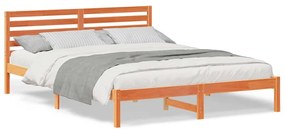 vidaXL Σκελετός Κρεβατιού Καφέ κεριού 160 x 210 cm Μασίφ ξύλο πεύκου