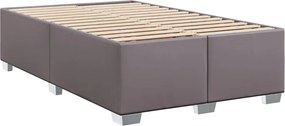 vidaXL Κρεβάτι Boxspring με Στρώμα Γκρι 120x190εκ. από Συνθετικό Δέρμα