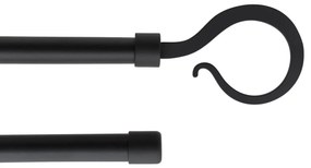 Κουρτινόξυλο Φ19mm Διπλό Επεκτεινόμενο 120-210cm Με Άκρα L-N Atelier Mat Black 7968120955
