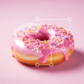 Σετ των 2 Intra Συλλεκτικό Ξύλινο Παζλ Plywood 4mm - Ροζ παγωμένο ντόνατ με ψεκασμούς Σε Ξύλινο Κουτί - Διαστάσεις: 10x10 cm – 25 κομμάτια