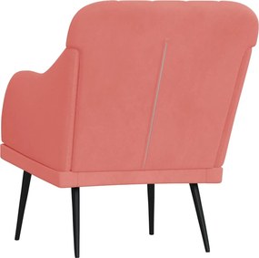 vidaXL Πολυθρόνα Ροζ 63 x 76x 80 εκ. Βελούδινη