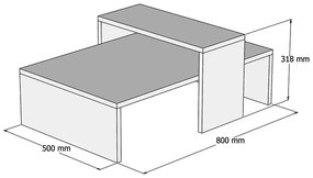 Τραπέζι σαλονιού Glow pakoworld χρώμα φυσικό-ανθρακί 80x50x32εκ (1 τεμάχια)