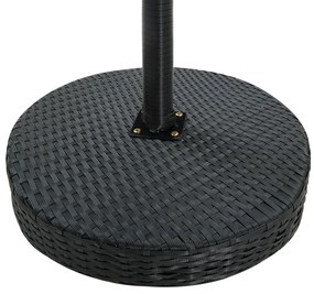 vidaXL Τραπέζι Κήπου Μαύρο 60,5 x 106 εκ. από Συνθετικό Ρατάν