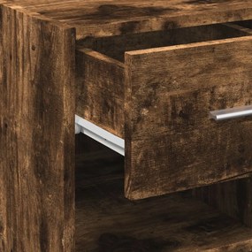 Συρταριέρα Καπνιστή Δρυς 50x42,5x93 εκ. από Επεξεργ. Ξύλο - Καφέ