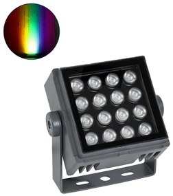 90370 GloboStar® GLOBOSTAR® FLOOD-TINY 90370 Προβολέας Σποτ Wall Washer LED 27W 2295lm 3° DC 24V Αδιάβροχο IP65 RGBW DMX512 Dimmable - Γκρι Ανθρακί - Μ13.8 x Π16.4 x Υ7cm - 3 Χρόνια Εγγύηση