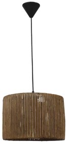 Φωτιστικό Οροφής Kyoto 31-1250 Φ30cm Brown-Black Heronia Μέταλλο,Bamboo