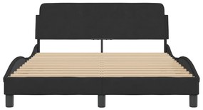 vidaXL Σκελετός Κρεβατιού Χωρίς Στρώμα Μαύρο 140x190 εκ. Βελούδινο
