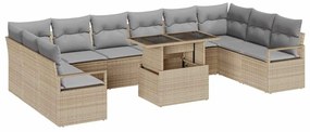 vidaXL Σετ Καναπέ Κήπου 11 pcs μπεζ και ανοιχτό γκρι 100 x 55 x 73 εκ