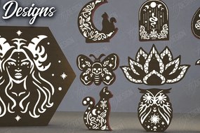 Intra απο ξύλο plywood 3mm-4mm πάχος Ουράνιο Φανάρι Δέσμη | Επιτραπέζιο Φωτιστικό Δίασταση 15x15 cm INTRAFABR-112898335