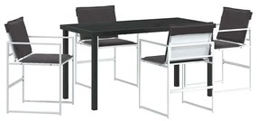 vidaXL Σέτ φαγητού για κήπο 5 pcs Λευκό 140 x 70 x 73 cm