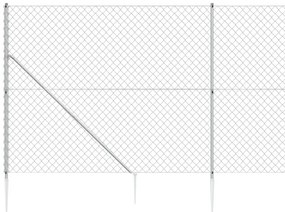 Συρματόπλεγμα Περίφραξης Ασημί 1,4 x 25 μ. με Καρφωτές Βάσεις - Ασήμι