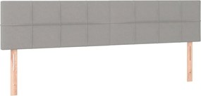 vidaXL Κρεβάτι Boxspring με Στρώμα &amp; LED Αν.Γκρι 200x200εκ. Υφασμάτινο