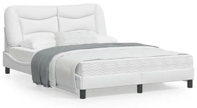 Πλαίσιο Κρεβατιού με LED Λευκό 120x200 εκ. Συνθετικό Δέρμα - Λευκό