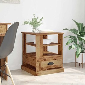 vidaXL Κομοδίνο με ράφι Παλαιό ξύλο 50 x 50 x 60 cm Επεξεργασμένο ξύλο