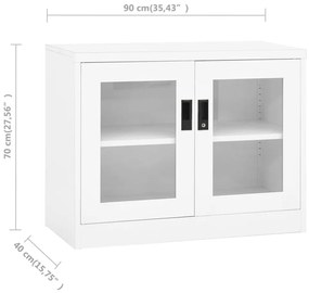 Ντουλάπα Γραφείου 90 x 40 x 70 εκ. Λευκή Ατσάλινη - Λευκό