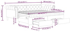 Καναπές Κρεβάτι Συρόμενος Μαύρο 90x200 εκ. Συνθ. Δέρμα&amp;Συρτάρια - Μαύρο