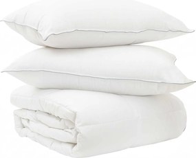 vidaXL Σετ Παπλωμάτων Λευκό 140 x 220 cm Πολυεστέρας, Μπαμπού