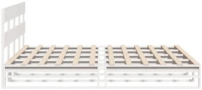vidaXL Σκελετός Κρεβ. Χωρίς Στρώμα Λευκό 200x200 εκ Μασίφ Πεύκο