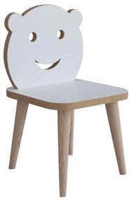 Jerry children&#039;s chair white-natural 30x30x52cm 30x30x52 εκ.