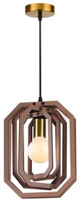 Κρεμαστό Φωτιστικό Οροφής Δέρμα MDF Φ24 H100cm TRITON ACA-ZM391P24WLL-Καφέ ZM391P24WLL