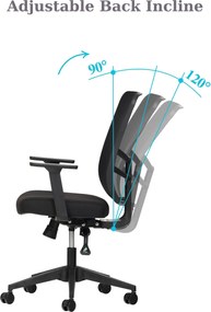 Office Chair Set (2 Pieces) Leto 108 - Black Black