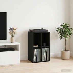 vidaXL Ντουλάπι δίσκων βινυλίου Μαύρη Δρυς 44,5 x 36,5 x 74,5 εκ