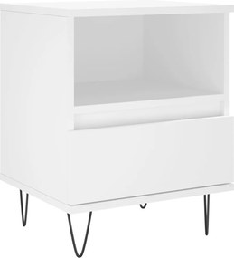 vidaXL Κομοδίνο Λευκό 40 x 35 x 50 εκ. από Επεξεργασμένο Ξύλο