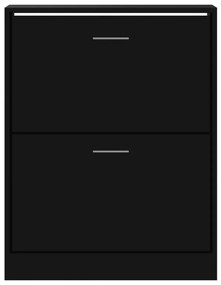 Παπουτσοθήκη Μαύρη 63x24x81 εκ. από Επεξεργασμένο Ξύλο - Μαύρο