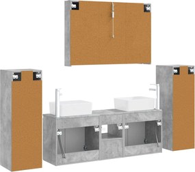 vidaXL Σετ Επίπλων Μπάνιου 6 pcs Γκρι Σκυροδέματος