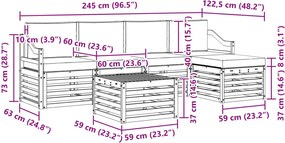 vidaXL Σειρά Καναπέ Εξωτερικού 6 pcs Λευκό και Μπεζ Πολυεστέρας