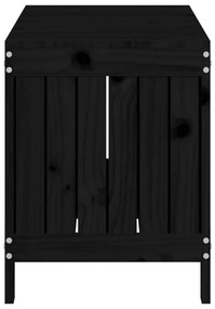 Κουτί Αποθήκευσης Κήπου Μαύρο 108x42,5x54 εκ. Μασίφ Ξύλο Πεύκου - Μαύρο