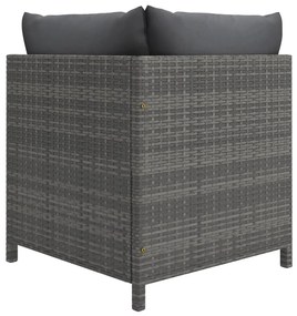 vidaXL Σαλόνι Κήπου Σετ 12 Τεμαχίων Γκρι Συνθετικό Ρατάν με Μαξιλάρια