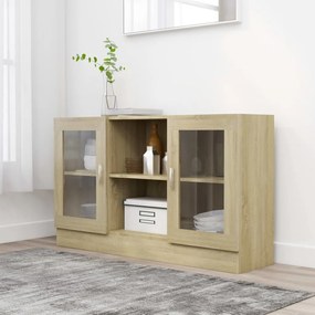 vidaXL Βιτρίνα Χρώμα Sonoma Δρυς 120 x 30,5 x 70 εκ. από Επεξ. Ξύλο
