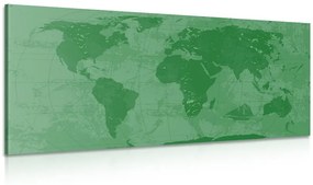 Εικόνα ενός ρουστίκ παγκόσμιου χάρτη σε πράσινο - 100x50