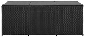 vidaXL Κουτί Αποθήκευσης Κήπου Μαύρο 180x90x70 εκ. από Συνθετικό Ρατάν